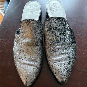 Officine Creative Metallic Silver Mules